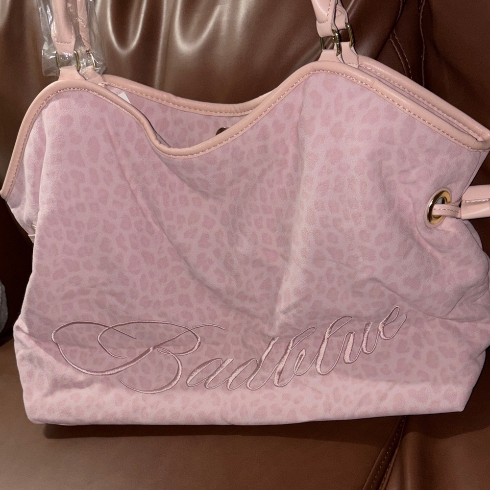 Washed Leopard Dimsum Bag Pink